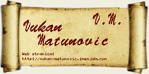 Vukan Matunović vizit kartica